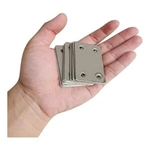 Soporte de metal plano y recto de 2.4 x 1.5 pulgadas