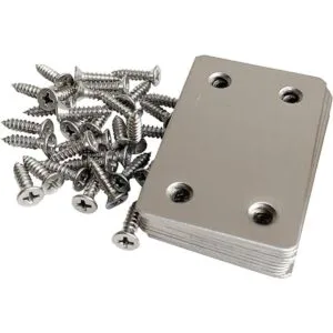 Soporte de metal plano y recto de 2.4 x 1.5 pulgadas