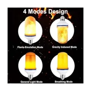 Bombilla LED E26 de 6 W con efecto de llama 4 modos_2