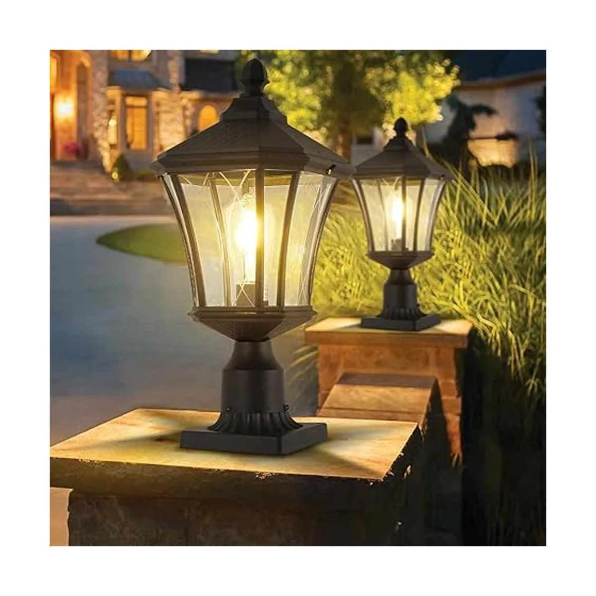 Luces de poste para exteriores de 20 pulgadas con base de