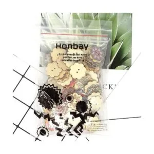Honbay Botones decorativos de madera con forma de flor