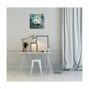 Anolyfi Decoración de baño lienzo verde azulado pintura_3