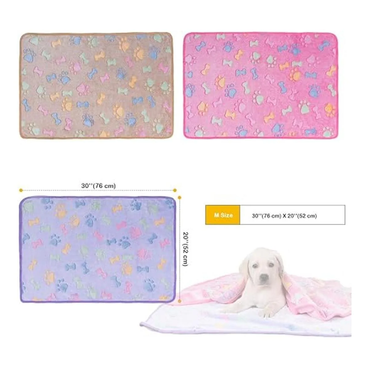 Dono 1 paquete de 3 mantas suaves y esponjosas con bonito_4