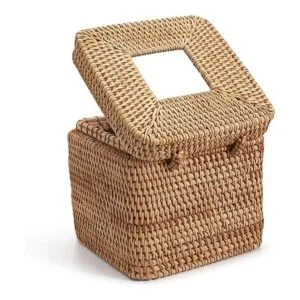 Funda cuadrada de ratán para caja de pañuelos 5.7 x 5.7 x_3