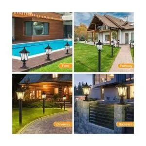 Luces de poste para exteriores de 20 pulgadas con base de