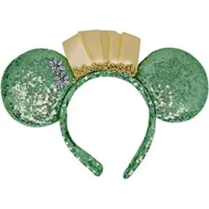 Diadema de lentejuelas con orejas de ratón color menta_1