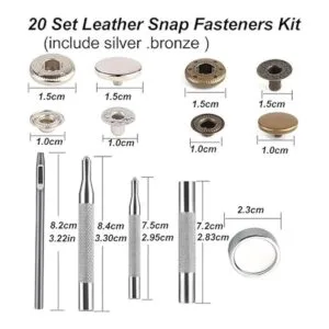 Kit de 85 cierres de piel a presión botones de acero_2