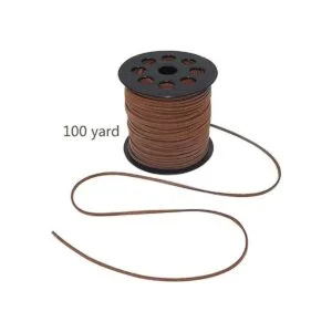 Cordón de gamuza de 0.118 pulgadas x 100 yardas cordón de