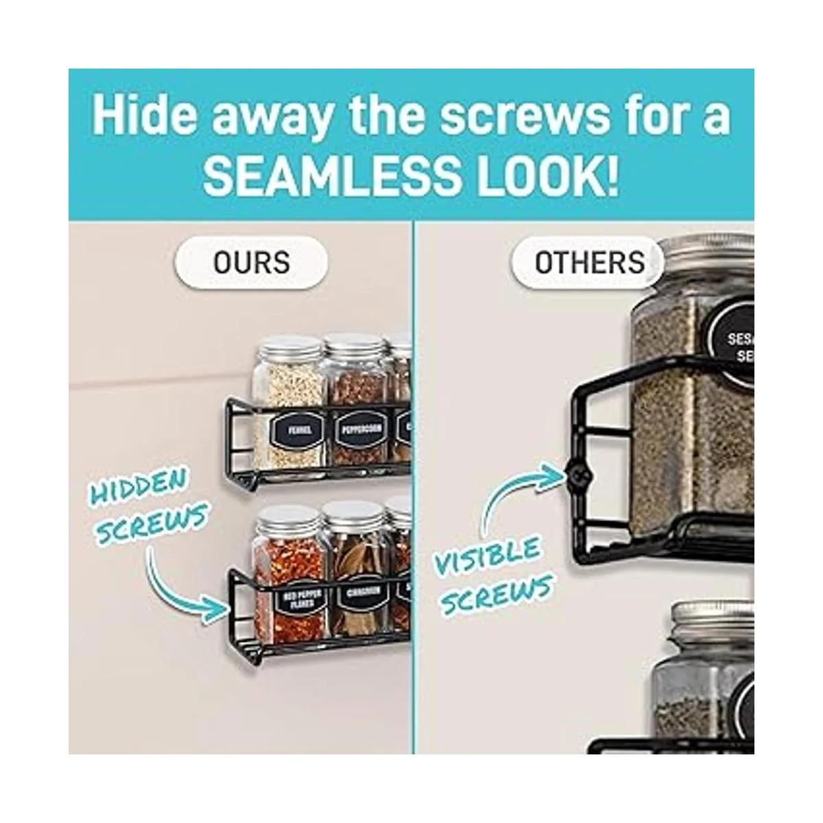 Soporte de pared para especias Organizador de especias