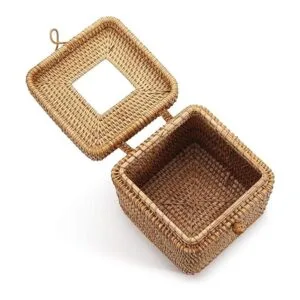 Funda cuadrada de ratán para caja de pañuelos 5.7 x 5.7 x_2