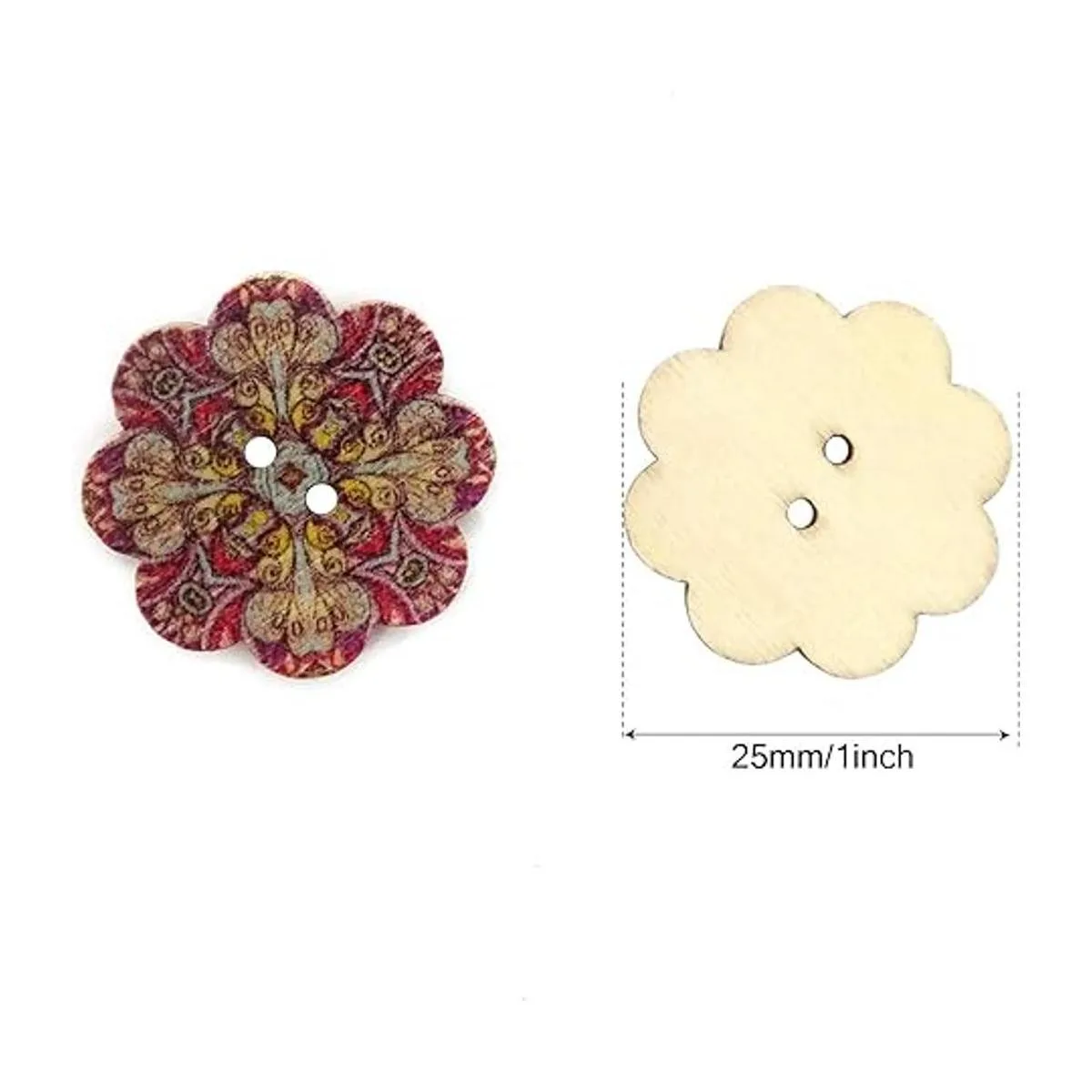 Honbay Botones decorativos de madera con forma de flor