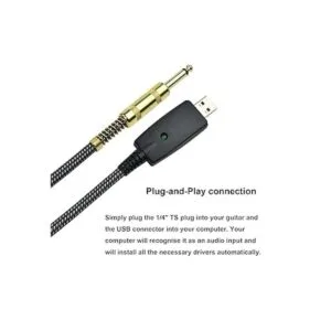 Mugteeve Adaptador de cable de guitarra a USB USB a 14_5