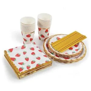 Juego de vajilla desechable de 120 piezas suministros de