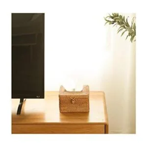 Funda cuadrada de ratán para caja de pañuelos 5.7 x 5.7 x_6