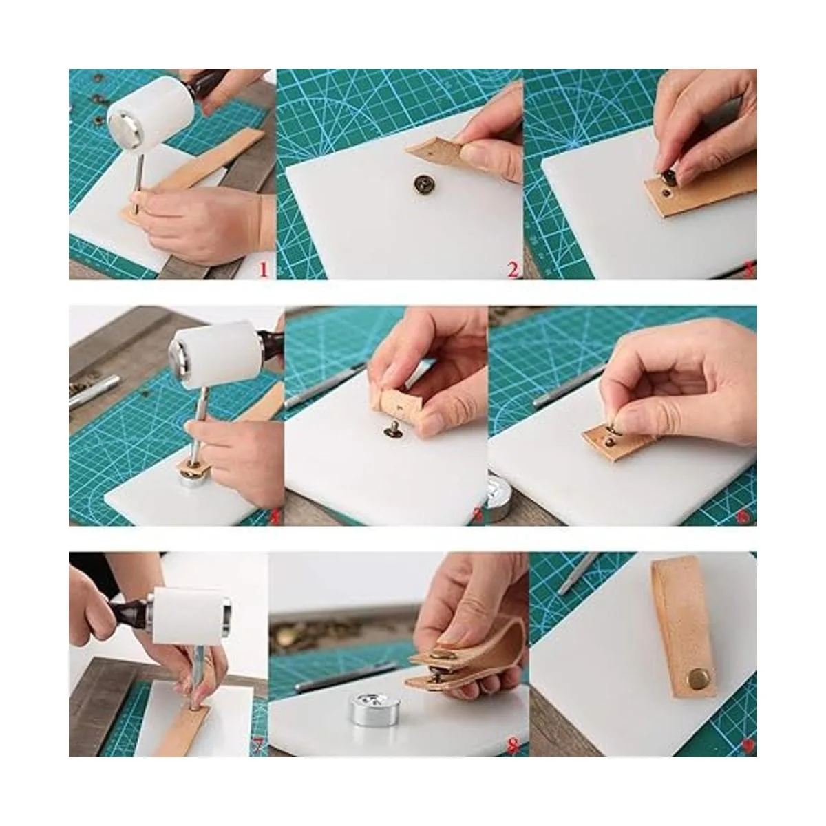 Kit de 85 cierres de piel a presión botones de acero_6