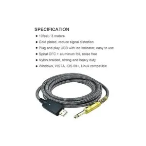 Mugteeve Adaptador de cable de guitarra a USB USB a 14_4