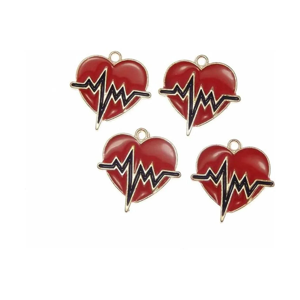 30 abalorios de corazón con diseño de corazón esmaltado_1