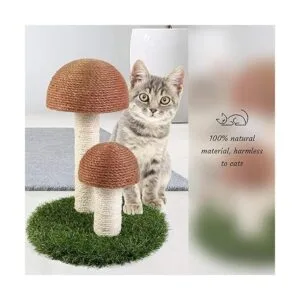 Odoland Rascador para gatos con forma de seta natural_5