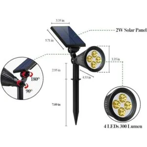 FALOVE Luces solares para exteriores 2 en 1 luz de_3
