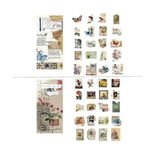 Juego de 240 calcomanías vintage Washi diseño retro de