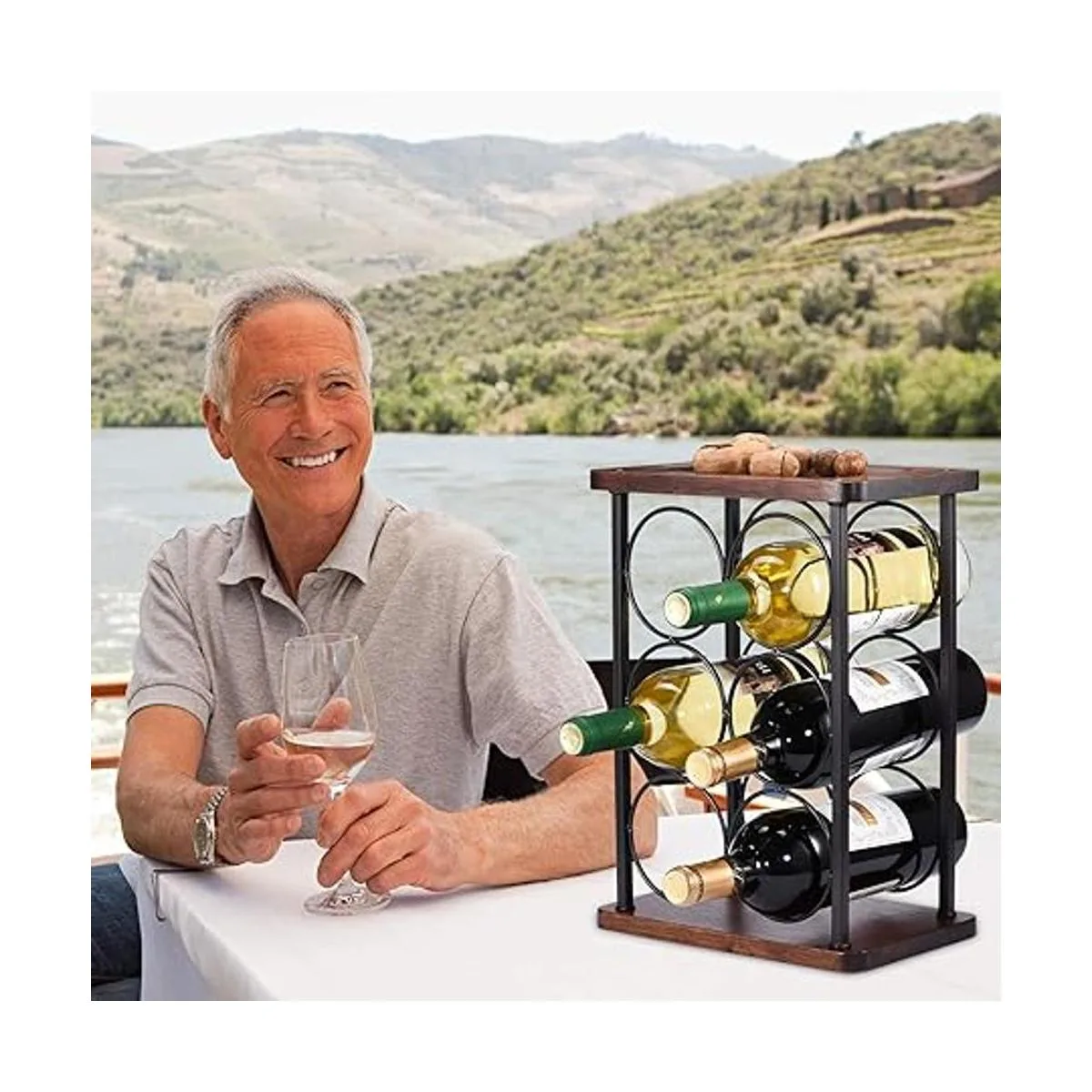 Estante de vino para encimera soporte de botella de vino_4