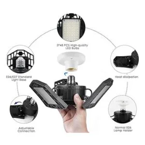 Deformable LED Garage Light 6000 Lumen 6500K Daylight_4