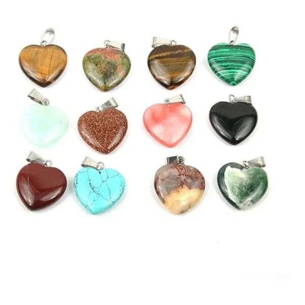 20 colgantes de piedra natural en forma de corazón_2