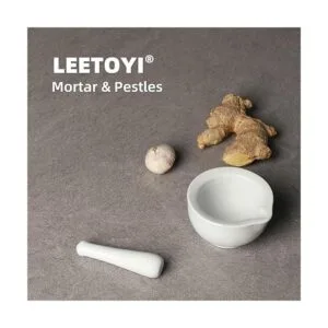 LEETOYI Mortero y mortero de porcelana juego de_6