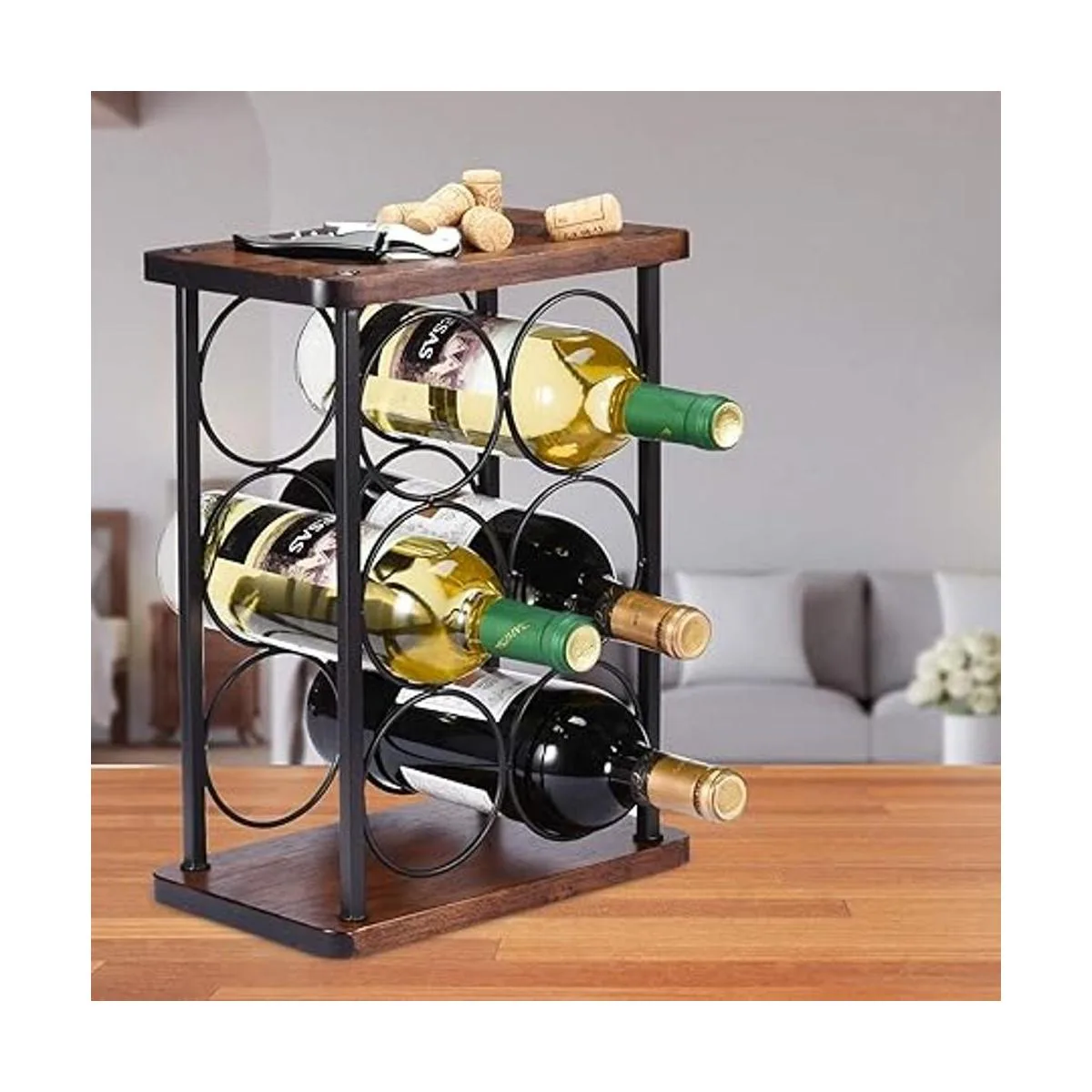 Estante de vino para encimera soporte de botella de vino_3