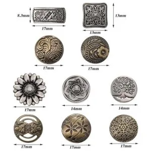 Botones de metal 80 piezas de color plateado antiguo y