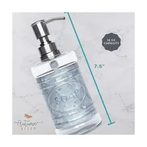 Autumn Alley Dispensador de jabón líquido de vidrio y