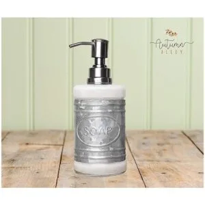 Autumn Alley Dispensador de jabón líquido de vidrio y