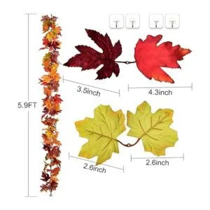 DearHouse Guirnalda de hojas de arce de 5.9 pies la