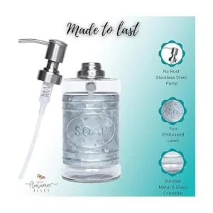 Autumn Alley Dispensador de jabón líquido de vidrio y