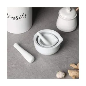 LEETOYI Mortero y mortero de porcelana juego de_5