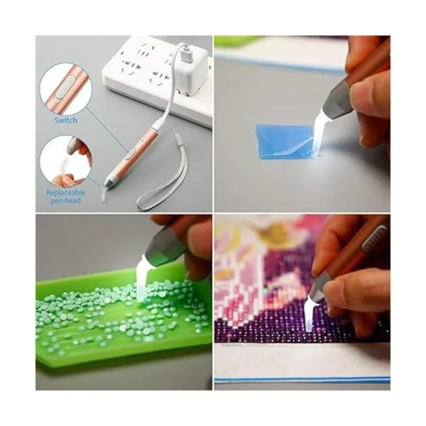 Bolígrafo de pintura de diamantes con luz 5D para
