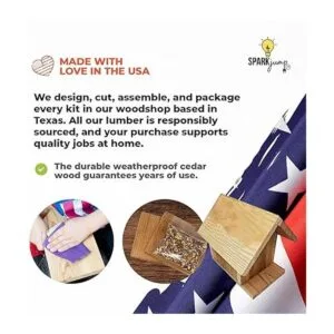 SparkJump Jr Kit de casa de pájaros Madera de cedro_5