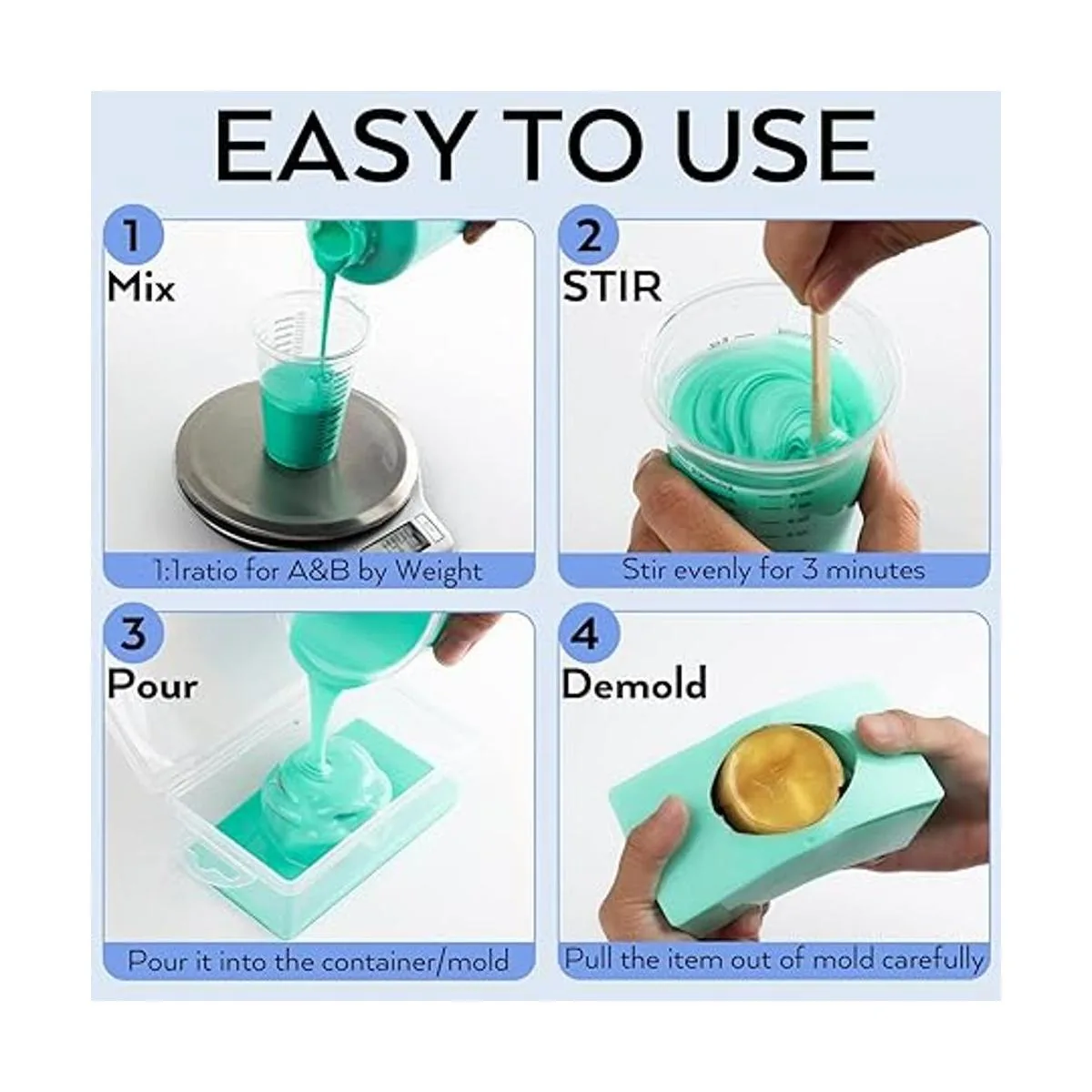 Nicpro Kit de fabricación de moldes de silicona de 20 A 5