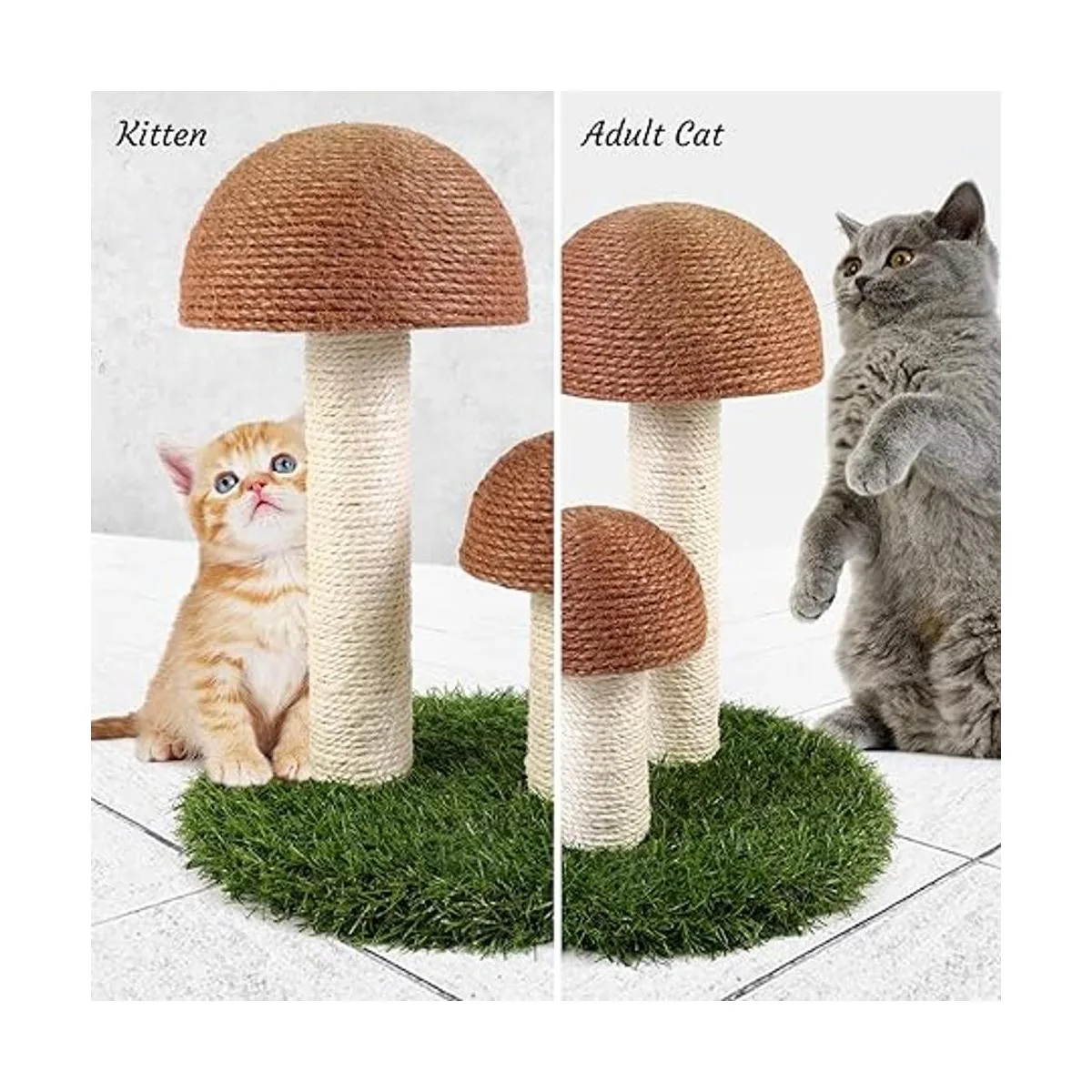 Odoland Rascador para gatos con forma de seta natural_6