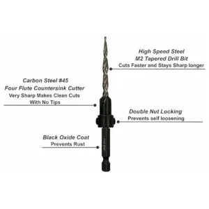 JNB Pro Juego de brocas avellanadas de madera 5 brocas_3