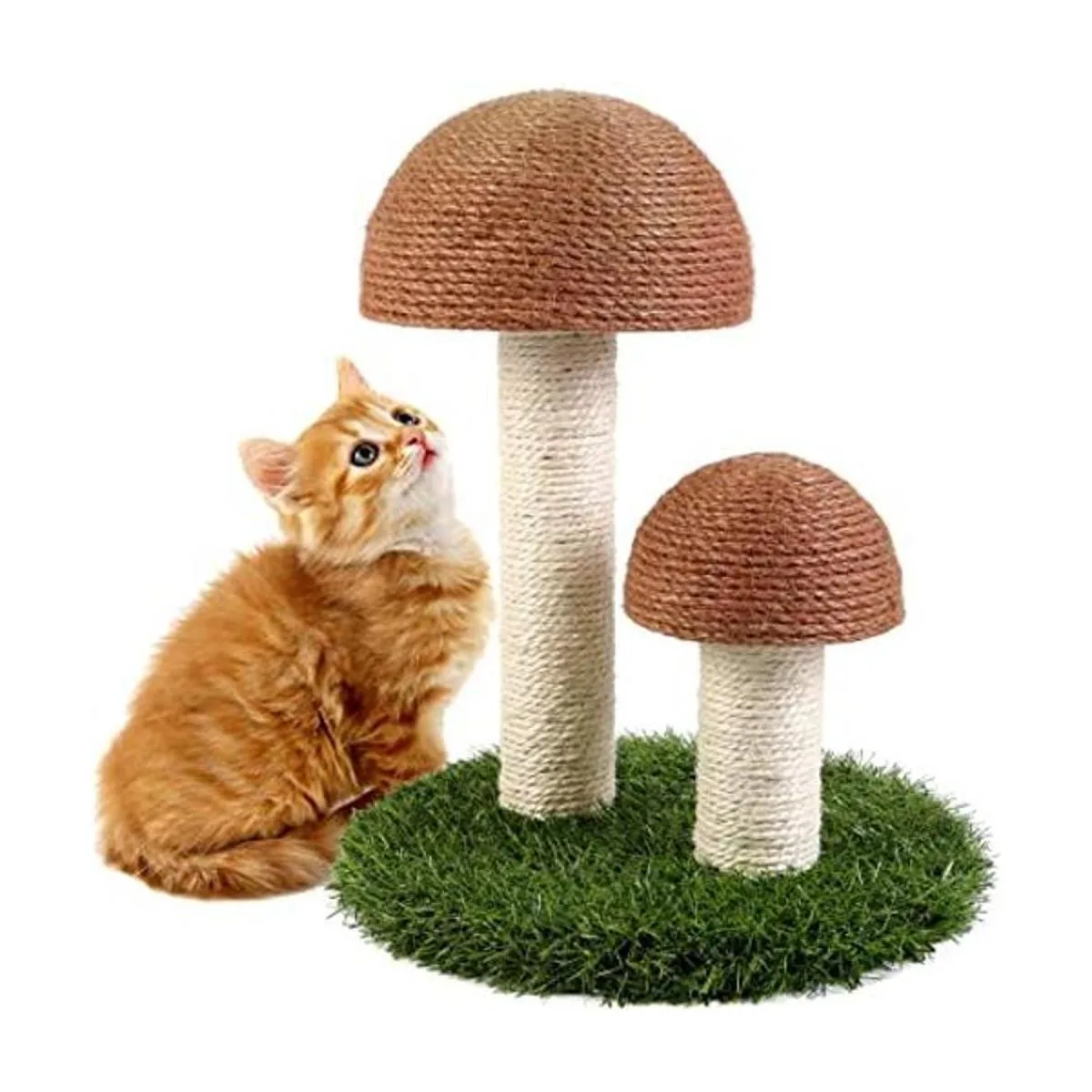 Odoland Rascador para gatos con forma de seta natural_1