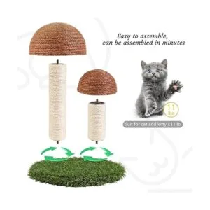 Odoland Rascador para gatos con forma de seta natural_4