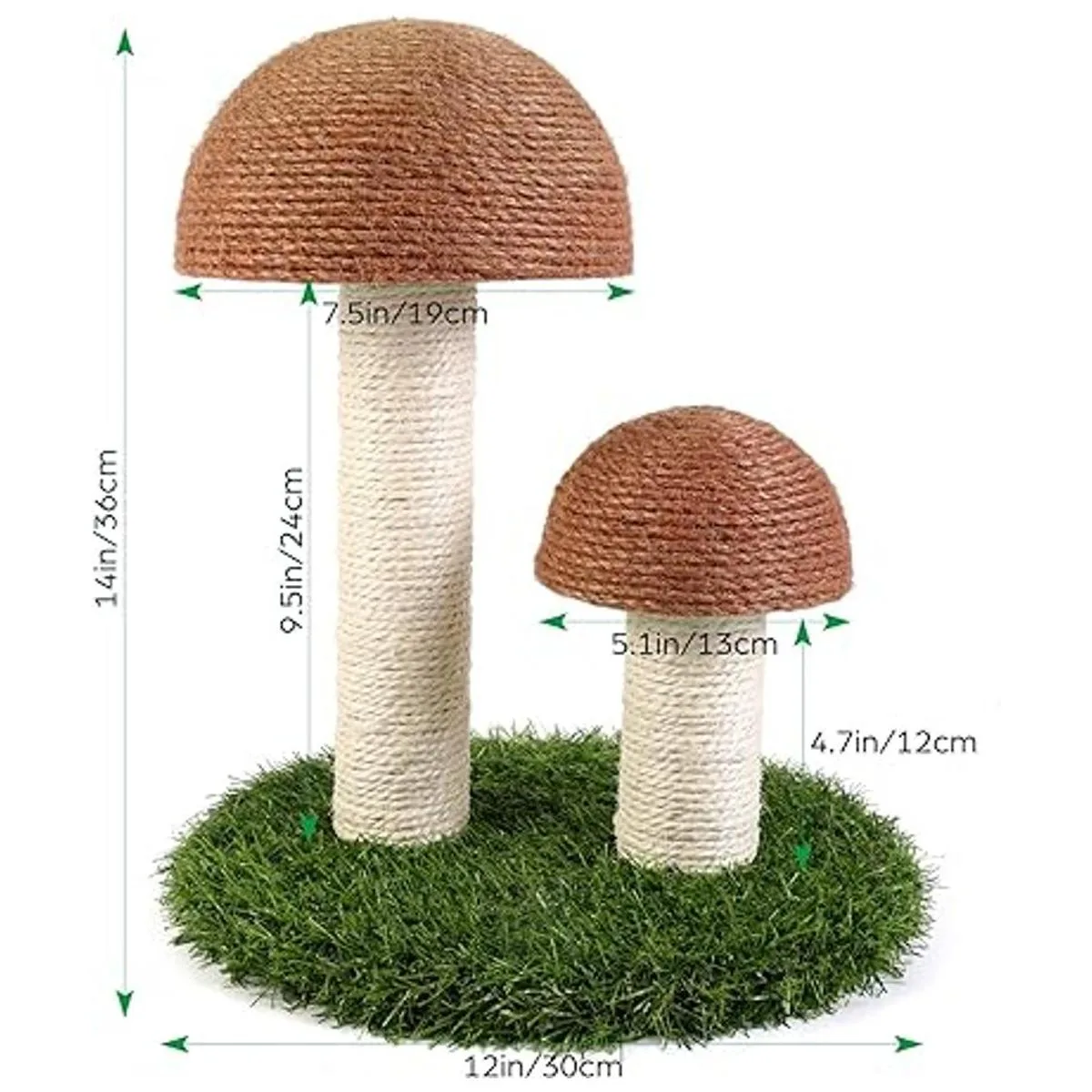 Odoland Rascador para gatos con forma de seta natural_3