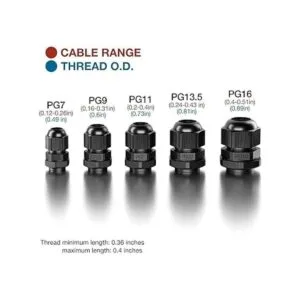 Juego de 25 prensaestopas de plástico impermeable de 35 a_2