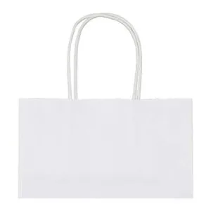 Bolsas de papel Kraft de color blanco mediano con asas a_4