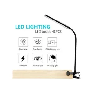 LED Desk Lamp RAOYI 5W USB Clip on Light EyeCaring_3