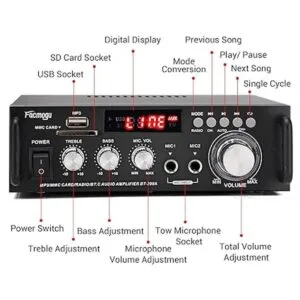Facmogu Amplificador de potencia de audio receptor de_3