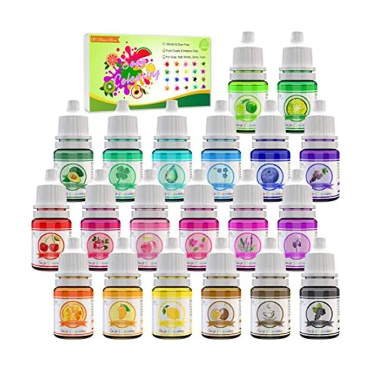 Tinte de jabón para bomba de baño de 20 colores colorante