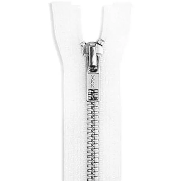Chaqueta de aluminio de 26.0 in con cremallera blanca de_1