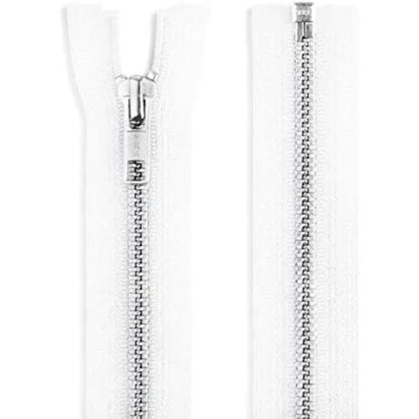 Chaqueta de aluminio de 26.0 in con cremallera blanca de_4